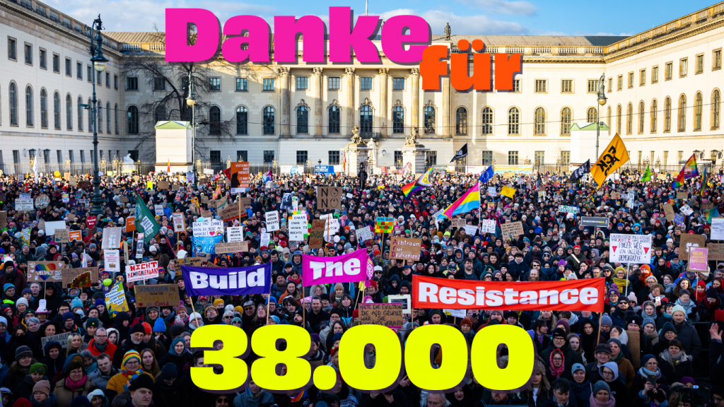 Danke für 38.000! Menschenmenge